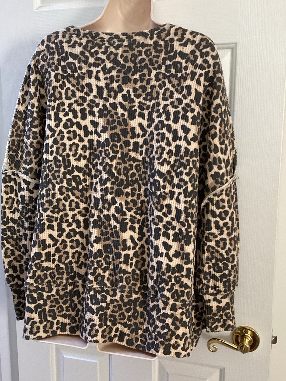 Artistic Works by Lu waffle knit thermal top Indie boutique Whimsical boho - Picture 3 of 8